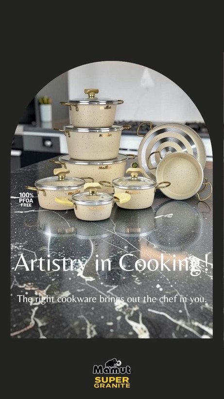 سرویس قابلمه ۲۱ پارچه ماموت سوپر گرانیت